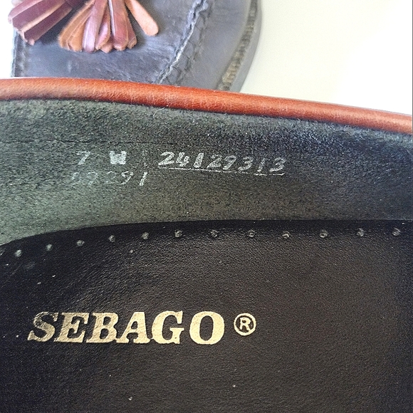 COPY - Sebago Leather Loafers, hand stiched, blk/D Brown, L/7W - Picture 5 of 10
